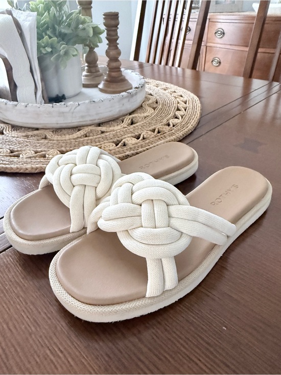 Rothy's Shoes - Rothys Woven Knot Slide Sandals — Cream